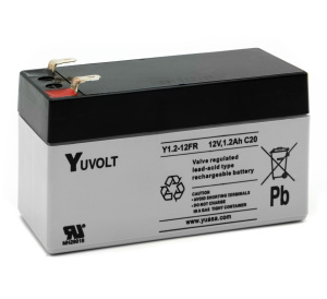 Yuasa Yuvolt 12v 1.2Ah Sealed Lead Acid Battery - Flame Retardant (Y1.2-12FR)