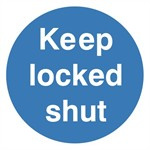 Keep Locked Shut Sign Self Adhesive Vinyl Sticker 100mm x 100mm