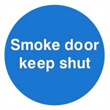 Smoke Door Keep Shut Sign Self Adhesive Vinyl Sticker 100mm x 100mm