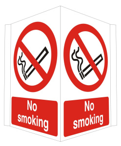 Projecting No smoking Sign 400mm Wide x 300mm High