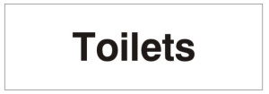 Toilets Door Sign - 300x100mm