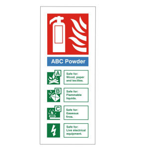 ABC Powder Fire Extinguisher Identification Sign